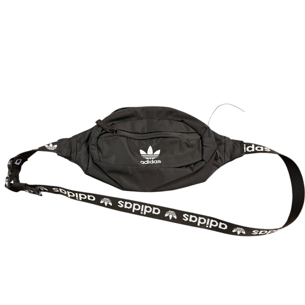 Adidas Originals Black Waist Bag Trefoil Logo Fanny Pack Crossbody NWOT